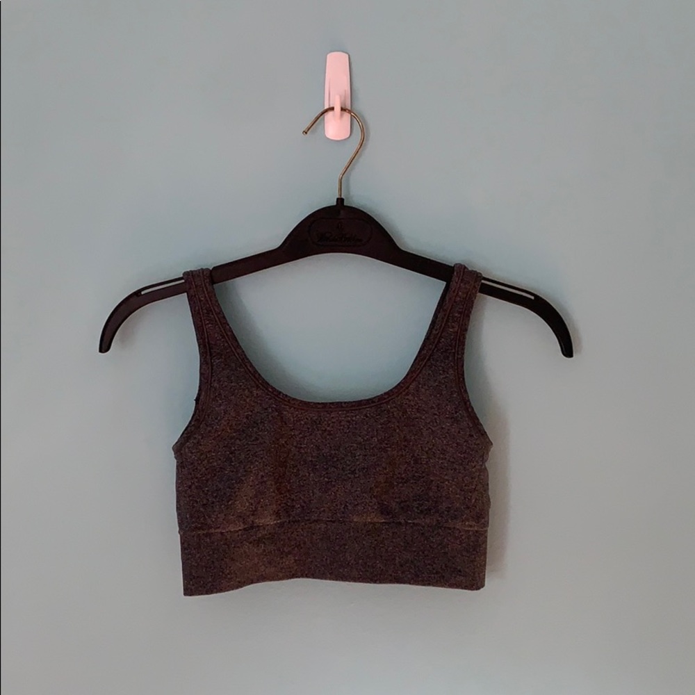 Grey longline lululemon kids sports bra crop top